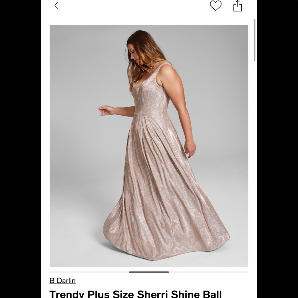 Plus size Pink/silver shimmer ball gown size 22
